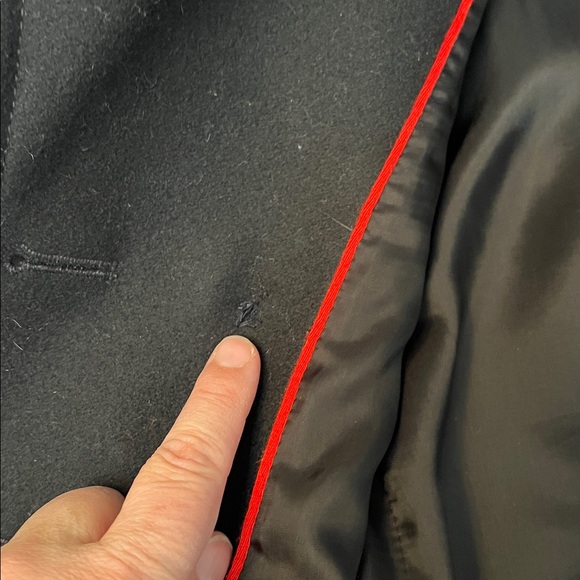 NILI LOTAN RED CUFF VIRGIN WOOL SHORT PEACOAT BLACK SIZE 6 - Picture 11 of 16